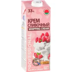 Крем сливочный 33% стерилизованный, 0,98кг Крем сливочный 33% стерилизованный, 0,98кг