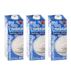 Сливки 33% стерилизованные, 0,98кг 3 шт Сливки 33% стерилизованные, 0,98кг 3 шт